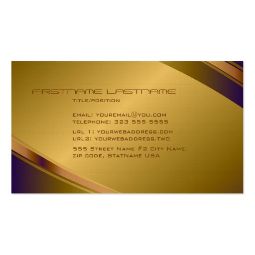 Copper Tint Metallic Look-Stainless Steel Pattern Business Card (back side)