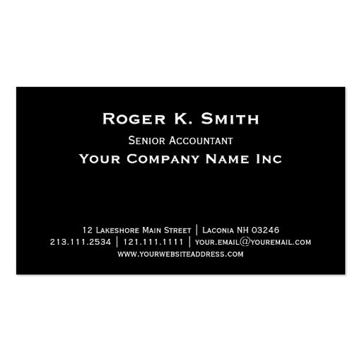 Copperplate Classic Basic Black Elegant Simplicity Business Card (front side)