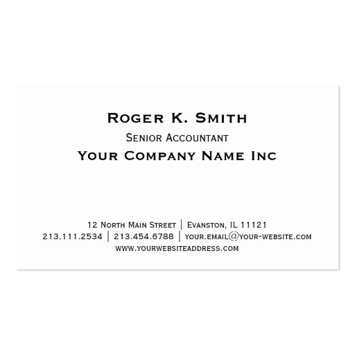 Copperplate Classic Simplicity is Elegant Business Card Template (front side)