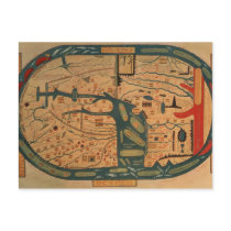Copy of an 8th century Beatus mappamundi Post Cards