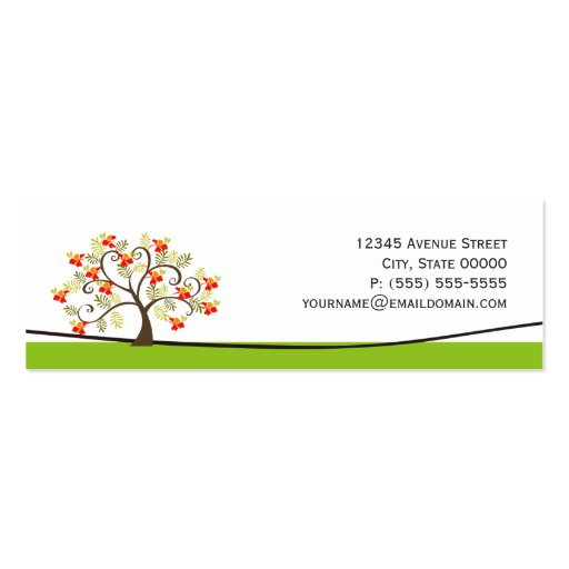 Copy Writer - Swirl Whimsical Tree Icon Business Card Template (back side)