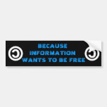 Copyleft- Because information wants to be free Bumper Stickers