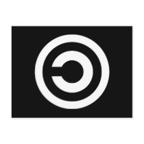 Copyleft - information wants to be free postcard
