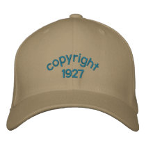 copyright 1927 embroidered hats