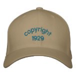 copyright 1929 embroidered hats