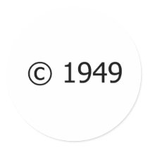 Copyright 1949 sticker
