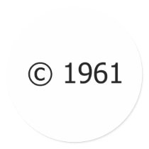 Copyright 1961 sticker