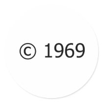 Copyright 1969 round sticker