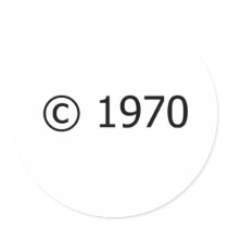 Copyright 1970 round stickers