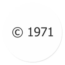 Copyright 1971 round sticker