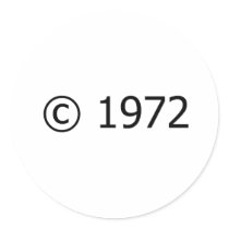 Copyright 1972 round sticker