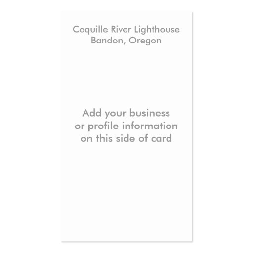 Coquille River Lighthouse Business Card (back side)