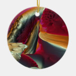 Coral Abstract Fractal Christmas Tree Ornaments
