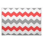 Coral and Grey Chevron Placemat