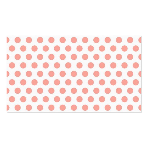 Coral and Linen Modern Stripes and Dots Business Card (back side)