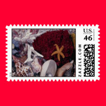 Coral and Seashells postage