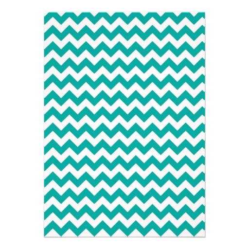 Coral and turquoise Chevron Shower Invitation