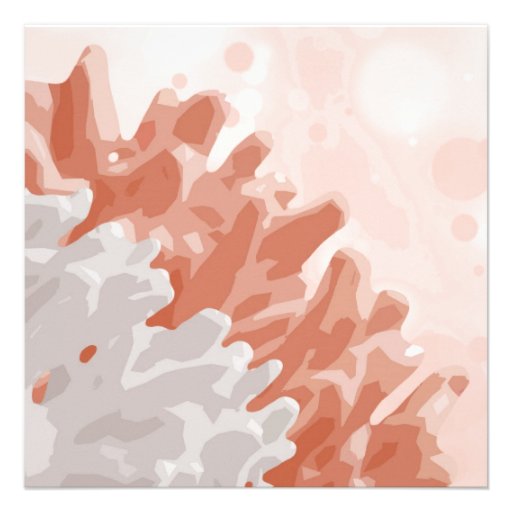 Coral and White Reef Beach Wedding Invitations