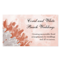 Coral and White Reef Business Card Template