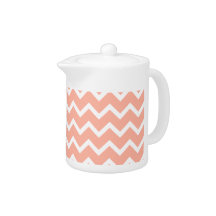 Coral and White Zig Zag Pattern.