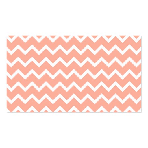 Coral and White Zig Zag Pattern. Business Card Templates