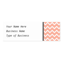 Coral and White Zig Zag Pattern. Business Card