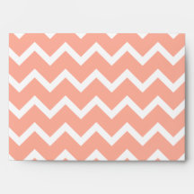 Coral and White Zig Zag Pattern. Envelope