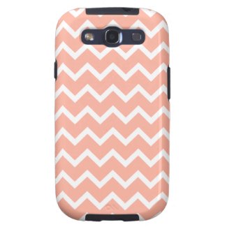 Coral and White Zig Zag Pattern. Galaxy S3 Cases