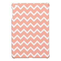 Coral and White Zig Zag Pattern. iPad Mini Covers