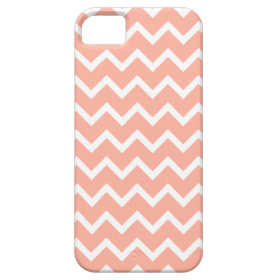 Coral and White Zig Zag Pattern. iPhone 5 Case