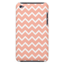 Coral and White Zig Zag Pattern. iPod Touch Case