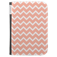 Coral and White Zig Zag Pattern. Kindle Cases