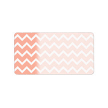 Coral and White Zig Zag Pattern. Custom Address Label