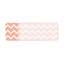 Coral and White Zig Zag Pattern. Return Address Label
