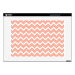Coral and White Zig Zag Pattern. Laptop Decal