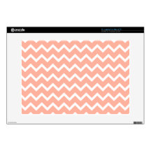 Coral and White Zig Zag Pattern. Laptop Decal