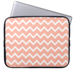 Coral and White Zig Zag Pattern. Laptop Computer Sleeve
