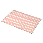 Coral and White Zig Zag Pattern. Place Mat