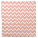 Coral and White Zig Zag Pattern. Printed Napkins