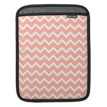 Coral and White Zig Zag Pattern. Sleeve For iPads
