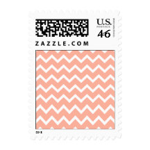 Coral and White Zig Zag Pattern. Stamps