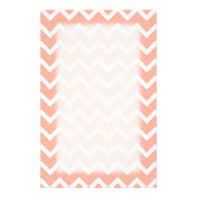 Coral and White Zig Zag Pattern. Stationery