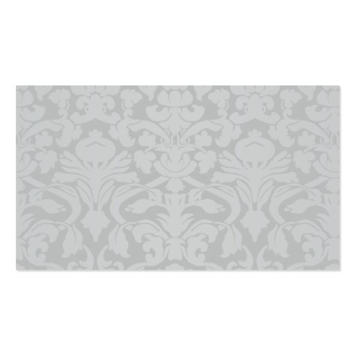 Coral, Aqua, and Gray Damask Placecards Business Cards (back side)