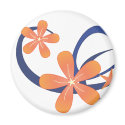 Coral Blue Tropical Design magnets by candystore Coral Blue Tropical Design magnets