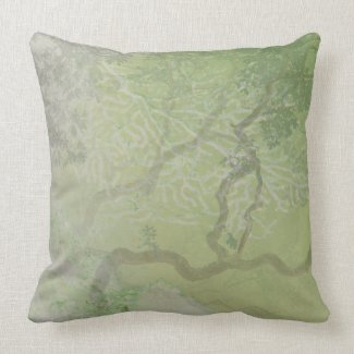 COral Branches Sage Green Pillow