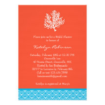 Coral Bridal Shower Invitation