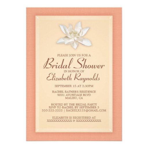 Coral Bridal Shower Invitations