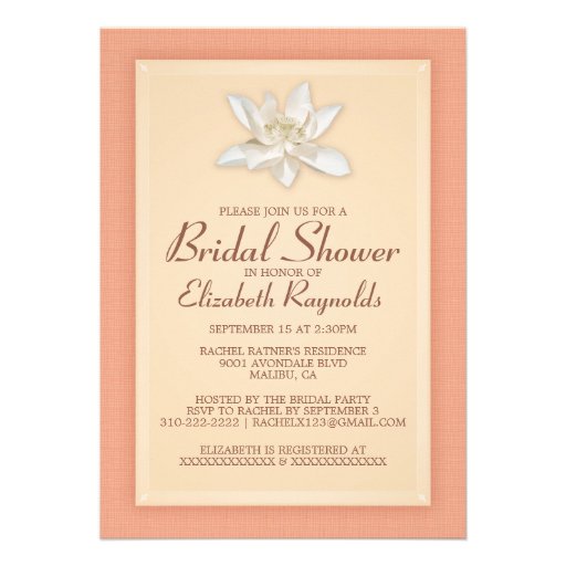 Coral Bridal Shower Invitations Invitations