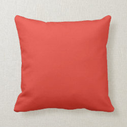 Coral Bright Red Orange Solid Color Background Throw Pillows