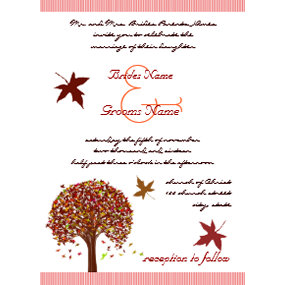 Coral Burgundy Red Lime Tree Wedding Invitation invitation